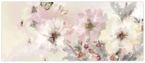 Obraz - Kvety, maľba (120x50 cm)
