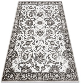 Koberec MATEO 8037/944 Kvety, s rámom, sivo - béžový