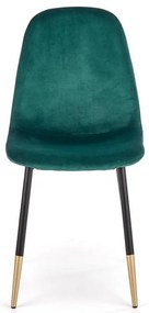 Stolička K379 velvet/kov tmavá  zelená 45x48x88
