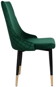 Jedálenská stolička VERMONT zamatová, tmavozelená