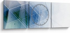 Obraz - Geometrické útvary (s hodinami) (90x30 cm)