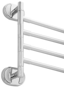 Nástenný vešiak na uteráky KICK - 4 ramenný - chrómový