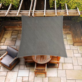 Štvorcová slnečná clona, 5 × 5 m, polyester, priedušná