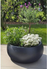 Miska na rastliny MORINO, sklolaminát, výška 21 cm, antracit