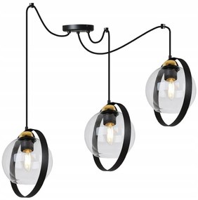 Závesné svietidlo Haga Ring Spider, 3x transparentné sklenené tienidlo (výber z 3 farieb uchytenia)