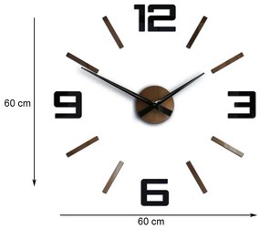 3D nalepovacie hodiny Reden čierno-medené