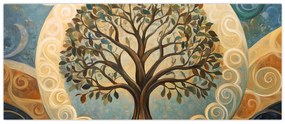 Obraz – Strom života a špirály (120x50 cm)