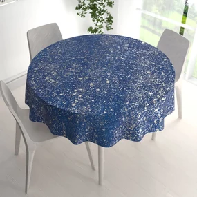 Biante Zamatový okrúhly obrus Isabela IBL-005 Gold Design kráľovská modrá Ø 120 cm
