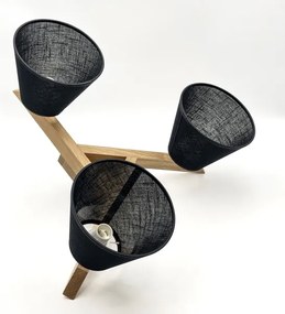 Brilagi - LED  Prisadený luster ANTHONY 3xE14/40W/230V dub/čierna