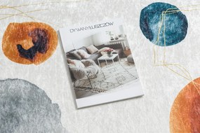 Koberec ANDRE Abstrakt 1112 - prateľný, protišmykový - bielo/ modrý