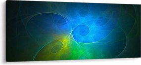 Obraz modrej abstrakcie (120x50 cm)