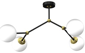 Stropné svietidlo Joy, 4x biele sklenené tienidlo, b/g
