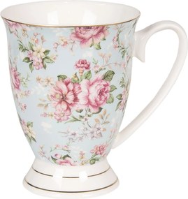 Modrý kvetovaný hrnček Garden - 11 * 8 * 10 cm / 0,3L