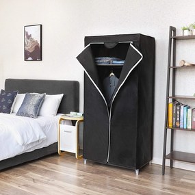 SONGMICS Šatník, látkový, čierný 75x160 cm