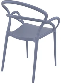 MILA záhradná stolička s podrúčkami dark grey