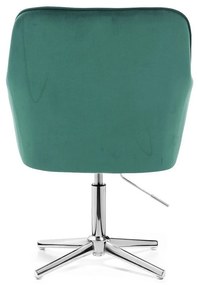LuxuryForm DESIGN Kreslo AMALFI VELUR na striebornom kríži - zelené