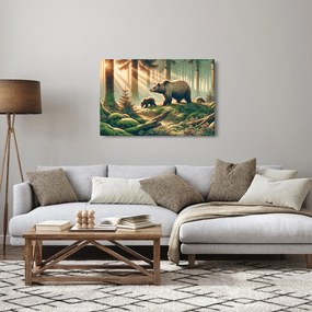 Obraz - Medvede v lese (90x60 cm)
