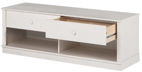 Biely TV stolík z borovicového dreva 137x47 cm Anita – Støraa
