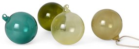 Ferm Living Vianočné banky Glass Baubles L set 4ks, mixed dark