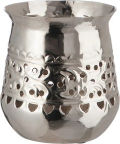 Strieborne farebný kovový svietnik s ornamentami M - 10,7 * 10,7 * 12,5 cm
