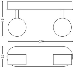 Philips 50562/11/P0-LED Stmievateľné svietidlo MYLIVING WORCHESTER 2xLED/4,5W/230V