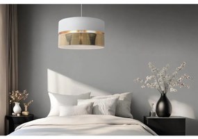 Závesné svietidlo Asti2, 1x PVC/biele textilné tienidlo, (fi 40cm), g, w
