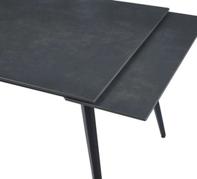 Vintino Rozkladací jedálenský stôl KORVIN 120–180 cm – grafit mat / čierna oceľ