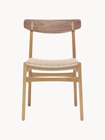 Drevená jedálenská stolička's ručne tkaným sedadlom sedadlom CH23