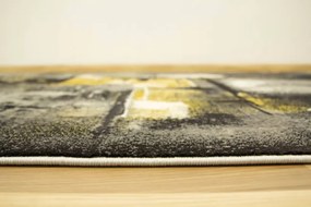 Koberec Victoria 7657A antracit / žltý