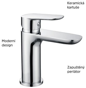 Mereo Mereo, Umývadlová stojanková batéria, Viana, bez výpuste, chróm, MER-CBE10101