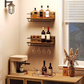 Sada 2 ks kuchyňských polic Vasagle Polly hnědá