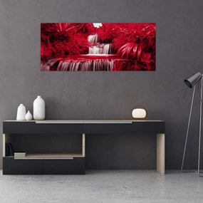 Obraz - Indonézske vodopády v červenej (120x50 cm)
