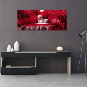 Obraz - Indonézske vodopády v červenej (120x50 cm)