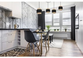 Závesné svietidlo Boho Spider, 4x jutové/čierne textilné tienidlo
