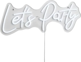 Neónová nástenná lampa biela vrátane LED - Let's Party