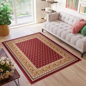 Protišmykový koberec / behúň CRYSTAL PRINT červený / zlatý