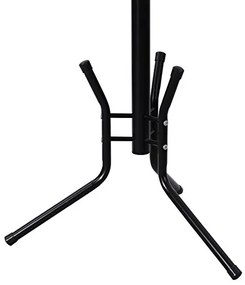 Vešiak na kabáty, kovový, 12hacikov, čierny, 176x49x49cm