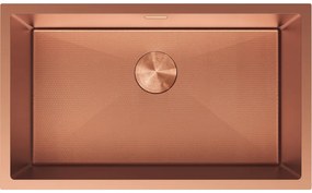 Mexen Trixo, 1-komorový nerezový drez 750 x 440 mm, brúsená meď, vzor voština, 6415751000-65HC