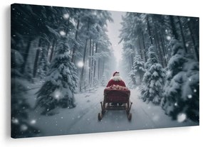 Obraz santova vianočná cesta lesom