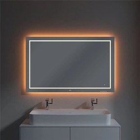 VILLEROY &amp; BOCH Finion zrkadlo s LED osvetlením (so stenovými svietidlami a Bluetooth pripojením), 1200 x 45 x 750 mm, G6101200
