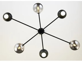 Jupiter 1974 - Luster na tyči MOKA 3xGU10/10W/230V + 3xG9/10W/230V čierna/chróm