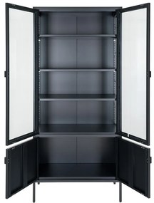 Čierna kovová vitrína 80x180 cm Brisbane – House Nordic
