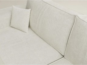 Krémovobiela ženilková rozkladacia/s úložným priestorom rohová pohovka (pravý roh/do L) Tonga – Maison de Rêve