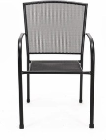 Kovová záhradná stolička 4 ks RIVER, čierna