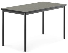 Stôl SONITUS, 1400x700x760 mm, linoleum - tmavošedá, antracit