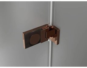 Mexen Lunar-F Duo, skladací sprchový kút 90 x 90 cm, 8mm číre sklo, profil ružové zlato, 836-090L-090P-60-00