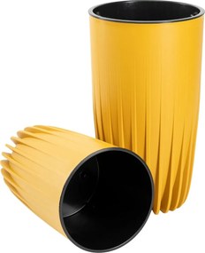 PLASTOVÝ KVETINÁČ STRIPPED 25X42 CM HORČICOVÁ