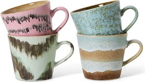 Súprava 4ks retro hrnček na Cappuccino 70s Dada - 9,5 * 12 * 8,5 cm / 330ml