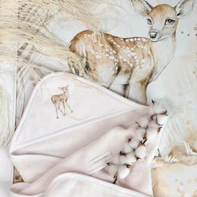 Novorodenecká osuška s kapucňou vanilka 80x80cm