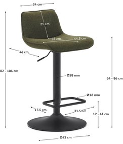 Barová stolička dezza 102 cm zelená MUZZA